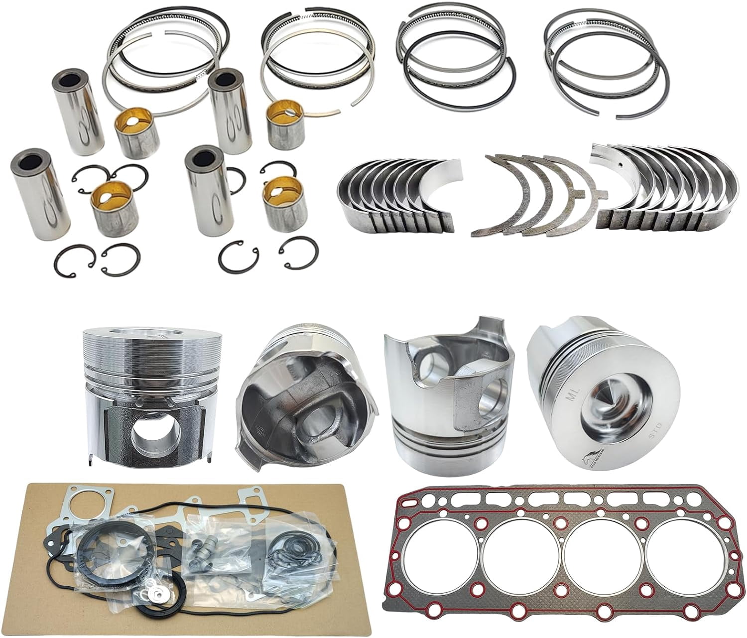 Inline 84 Engine 4TN84 Engine Overhaul Rebuild Kit (No cylinder liner and valve) for ...