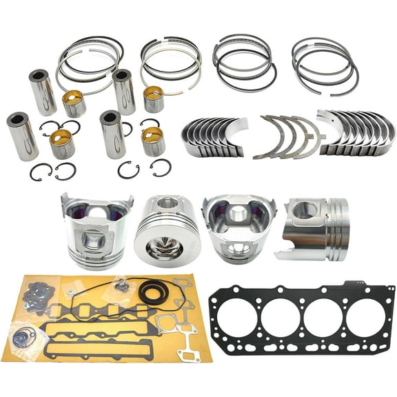 4TNE84 Engine Overhaul Rebuild Kit (No cylinder liner and valve) Piston Height 84mm for Yanmar 4TNE84 Engine John Deere Tractor 990 4510 4600 4610 Mustang 2040 2042 Skid Steer Loader