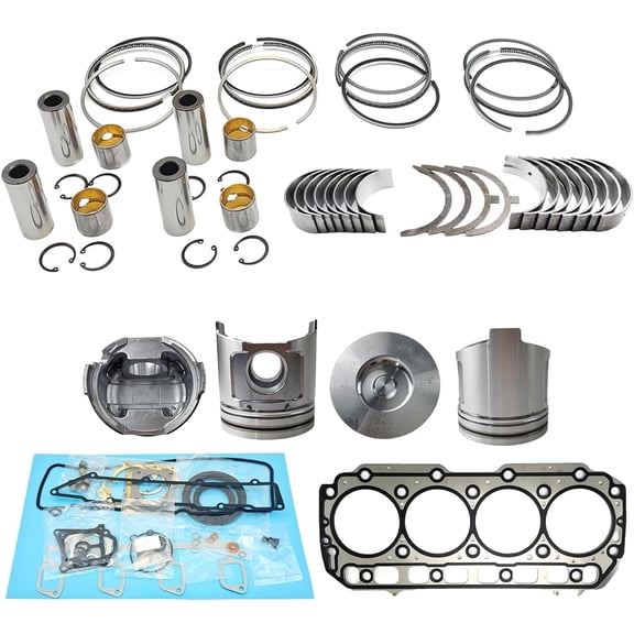 4TNV106 Engine Overhaul Rebuild Kit (No cylinder liner and valve) Combustion Chamber 55mm for Yanmar 4TNV106 4TNV106T Engine TL150 CTL80 MTL25 Loader RCG POWER R-YM50 R-YM60
