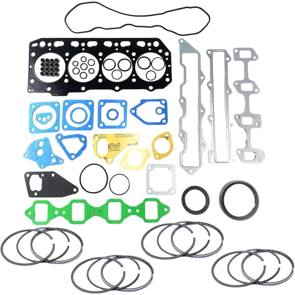 4TNV84 Full Gasket Kit + Piston Rings for Yanmar 4TNV84 Engine LX490 EF338JQ T2 Tractor ViO55 ViO57 TL120 TAKEUCHI TL120 TL220 Loader Komatsu PC50MR-2 STD 4TNV84 piston ring set