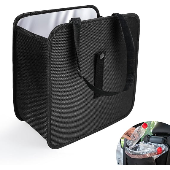 4TSL Foldable Trash Can, Collapsible Garbage Bag for Car, Hanging Waterproof Leakproof Storage Bag, Automotive Interior Accessories, Multifunctional (small)