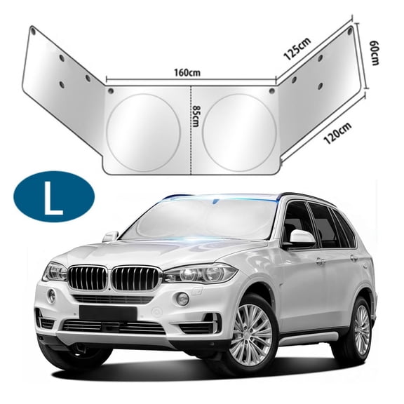 4TSL Windshield Sun Shade- Front and Side Window Sun Cover Block Sun Heat Protect Vehicle Interior Accessories Sunshades Prevent Prying and Protect Privacy Front + Side(L)