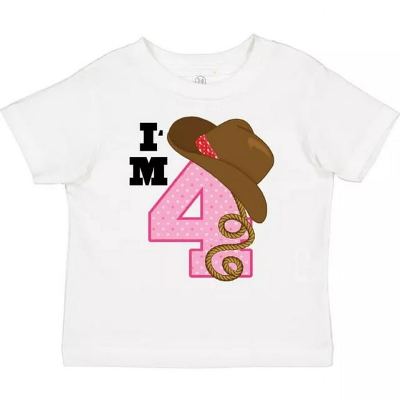 4Th Birthday Cowgirl 4 Year Old Toddler T-Shirt Im Cute Childs Clothes TODDLER SHORT SLEEVE TEE BELLA CANVAS 3001T