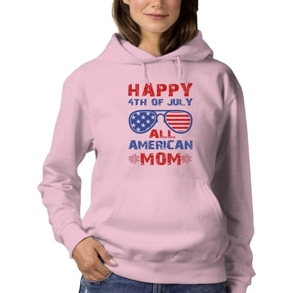 4Th July All American Mom Hoodie Women -Image by Shutterstock, Female 4X-Large