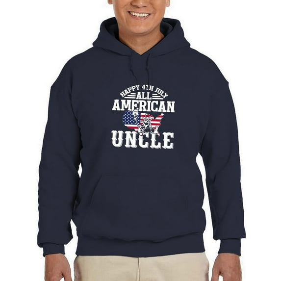 4Th July All American Uncle Hoodie Men -Image by Shutterstock, Male 5X-Large