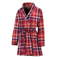 thumbnail image 1 of 4Th Of July American Plaid Women Bathrobe One Size Univeral Fits, American Flag Fashion Lightweight Plush Fleece Long Robe For Women. Gifts For Us Independence Day, 4Th Of July, 1 of 3