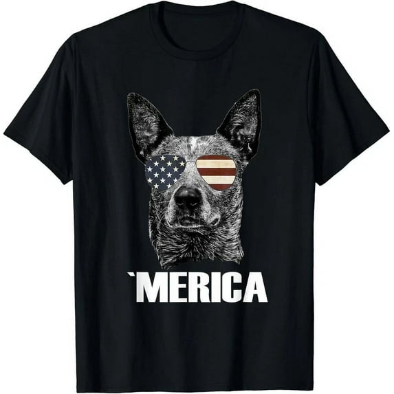 4Th July Blue Heeler Dog Merica Patriotic Usa Flag Cute T-Shirt Unisex S-5XL Hot Trending Shirt, Vintage Birthday Gift