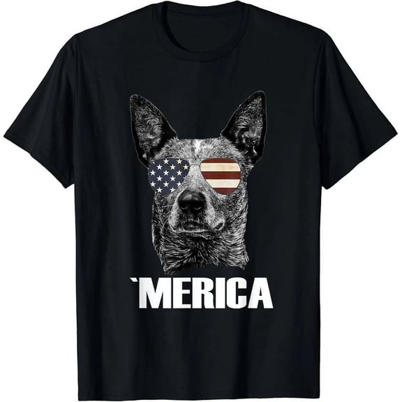 4Th July Blue Heeler Dog Merica Patriotic Usa Flag Cute T-Shirt Unisex S-5XL Hot Trending Shirt, Vintage Birthday Gift