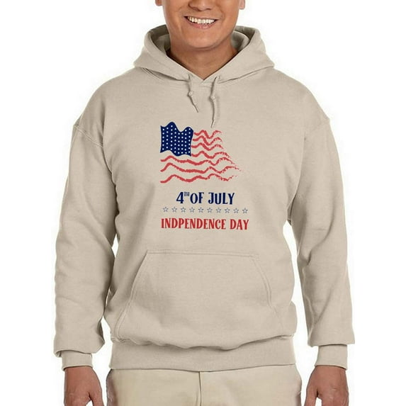 4Th July Crayon Flag Hoodie Men -Image by Shutterstock, Male Medium
