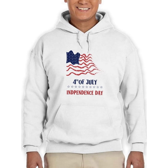 4Th July Crayon Flag Hoodie Men -Image by Shutterstock, Male x-Large