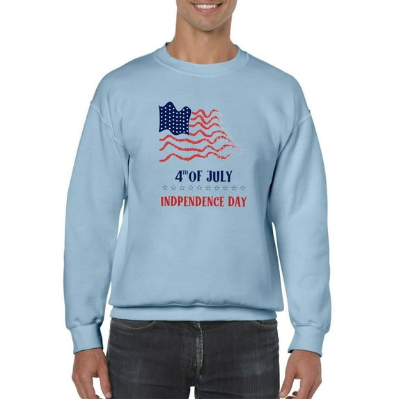 4Th July Crayon Flag Sweatshirt Men -Image by Shutterstock, Male 3X-Large