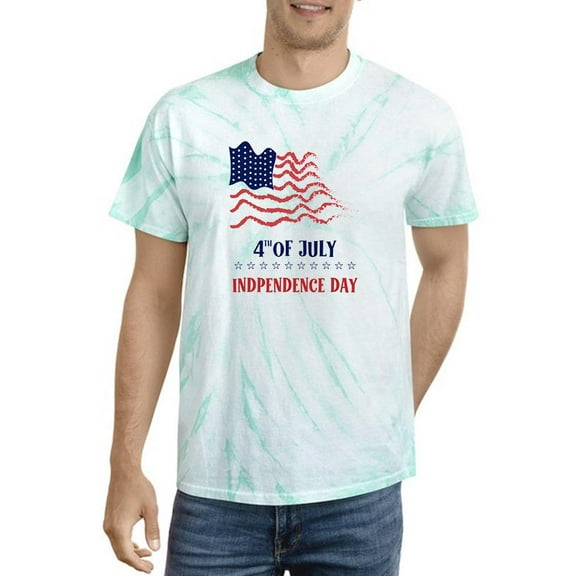 4Th July Crayon Flag Tie Dye Cyclone Men -Image by Shutterstock, Male Medium