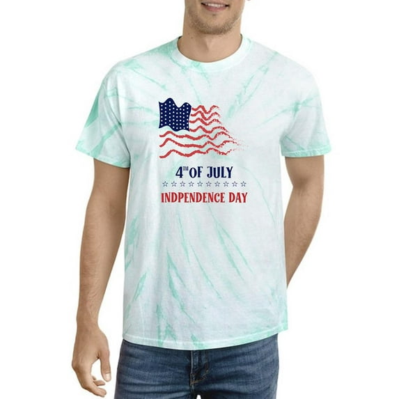 4Th July Crayon Flag Tie Dye Cyclone Men -Image by Shutterstock, Male x-Large