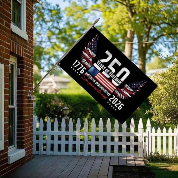4Th Of July Decor 250Th Anniversary Us Flag, 3X5Ft (90X150Cm) American Independence Day Decoration Flag, Single-Sided Printed Flag For Outdoor Indoor Display, Patriotic Memorial