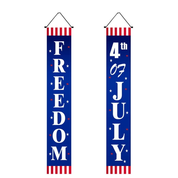 4Th of July Decorations, 72X12 in Hanging Decor, Outdoor Decor, Blue and White Decor, Red Decorations, Star Decor, Holiday Decorations, 4Th of July Flag, 2 Set