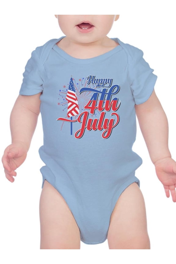 4Th July Flag Fireworks Bodysuit Infant -Image by Shutterstock, 6 Months