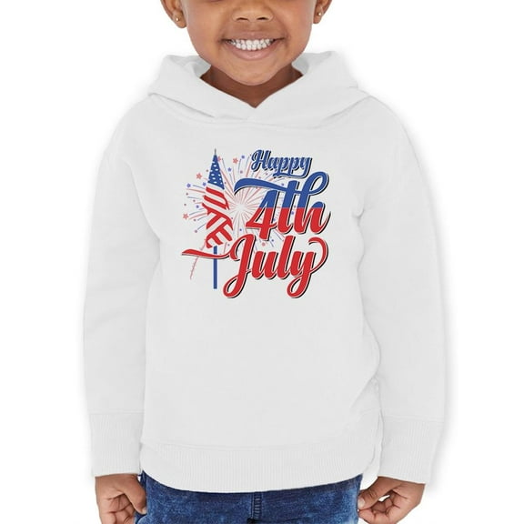 4Th July Flag Fireworks Hoodie Toddler -Image by Shutterstock, 4 Toddler
