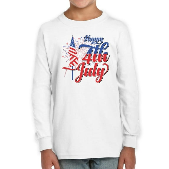 4Th July Flag Fireworks Long Sleeve Toddler -Image by Shutterstock, 4 Toddler