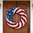 thumbnail image 1 of 4Th Of July Garlands For Decoration Wreath July 4 Th Patriotic Memorial Day Handcrafted Flag Wreath For Home Front Door Decoration for Front Door, Red White Blue Spring Door Wreath, 1 of 8