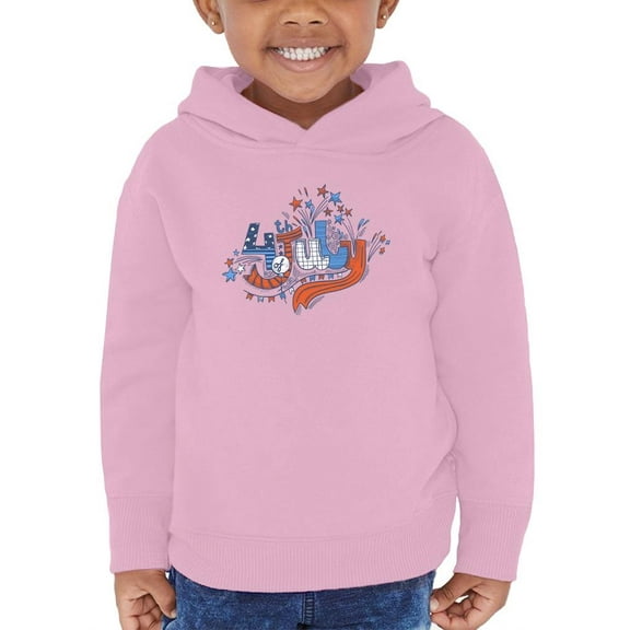 4Th July Hand Drawn Text Hoodie Toddler -Image by Shutterstock, 2 Toddler