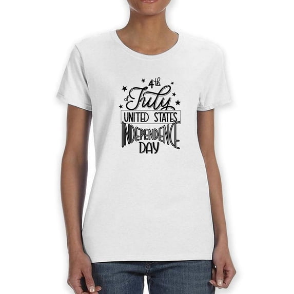 4Th July Independence Day Shaped T-Shirt Women -Image by Shutterstock, Female Large