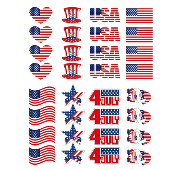 4Th Of July Independence Day Stickers USA Flag Patriotic Memorial Day Veterans Day Stickers Decorations For Laptop Water Bottle Phone Skateboard Stickers Event Party