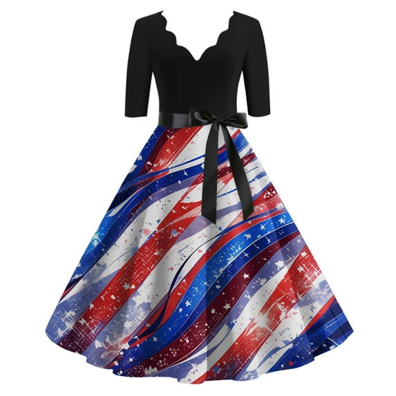 4Th Of July Outfits For Women, 50S Prom Dress Casual V Neck Short Sleeve Tunic Cocktail Dresses Sweater White Women Sundresses 2025 Sundresses Engagement Short Dresses Gothic (XL, Blue) ZMTing