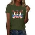 thumbnail image 1 of 4Th Of July Outfits For Women, Short Sleeve Tops Lightweight Soft Casual Summer Outfits Clothes American Flag Shirt Outfits Women Western Fourth Outfit Tank Tops Shirts Tops (L, Army Green) ZMTing, 1 of 4