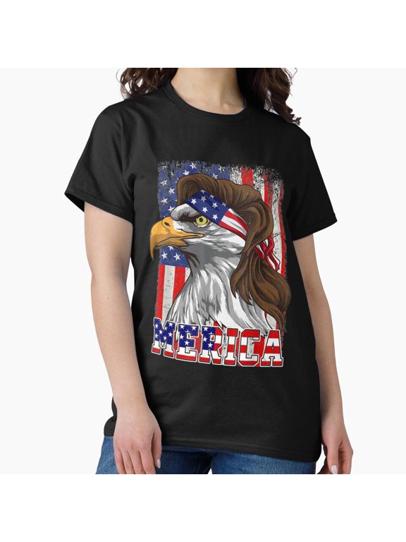 4Th Of July Patriotic Eagle Mulle American Flag Usa Classic T-Shirt, Gift For Patriotic, Independence Day Shirt, Red White Blue Shirt, S-5XL Birthday Gifts; For Men & Women, Vintage Birthday Gift