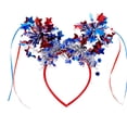 thumbnail image 1 of 4Th of July Patriotic Headband for Women Girls, Ongmies Red White Blue Star Tinsel Headband with Tassels, Sparkly Independence Day Hair Accessories for Party Parade Festival Decorations, 1 of 9