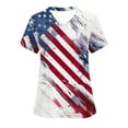 thumbnail image 1 of 4Th of July Scrub Tops,Cadancy Plus Size Summer Nurse Uniforms for Women 3X-4X,Mexico Vacation Clothes 2025 Blouses Cotton,Red White and Blue Shirts Sexy V Neck,De Mujer Para My Orders S, 1 of 5