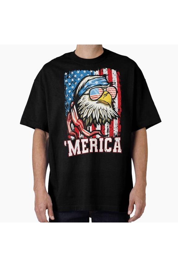 4Th Of July Shirt Bald Eagle Usa Flag Patriotic Merica T-Shirt, Gift For Patriotic, Independence Day Shirt, Red White Blue Shirt, Birthday Gifts; For Men & Women
