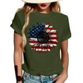thumbnail image 1 of 4Th Of July Shirt, Summer Casual Shirts Short Sleeve Round Neck Pullover Tops American Flag Shirt Royal Blue Women Costume Shirts Womens Tops Outfit Fourth Tank Tops Shirts (S, Army Green) ZMTing, 1 of 4