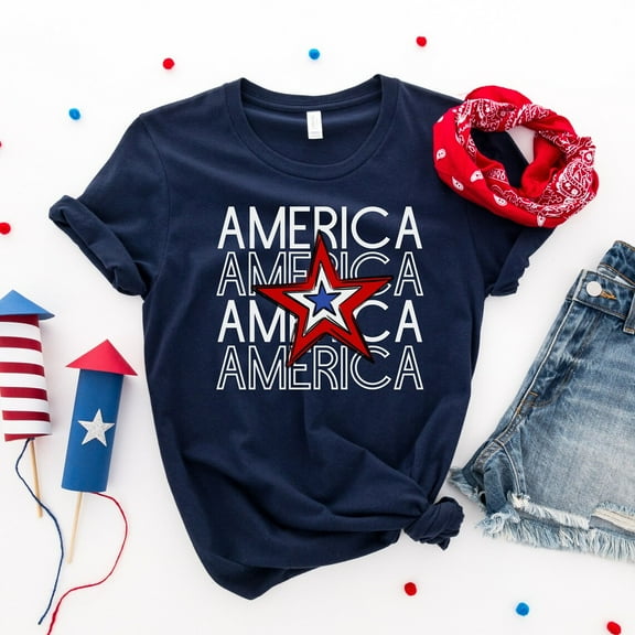 4Th July Shirt Womens, America 4Th Of July Shirt, Fourth Of July Shirt, Cute Memorial Day, Patriotic Shirt, Womens Usa 4Th Of July Shirt