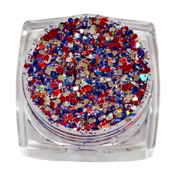 4Th of July Star Glitter Sequins Nail Decals, Mixed Star Hollow Hexagon Circles Confetti Shaped for Women Girls Body Nail Decoration, Party Decorations for Women, 1 Sequin