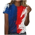 thumbnail image 1 of 4Th of July Tie Dye Tshirts Womens Summer Tops Trendy American Flag Graphic Tees Teen Girls Independence Day Cute T-Shirt Dressy Casual Crewneck Short Sleeve T-Shirts Memorial Day Patriotic Tops, 1 of 4