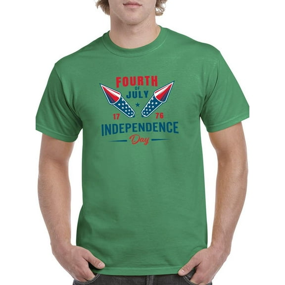 4Th July Twin Fireworks T-Shirt Men -Image by Shutterstock, Male x-Large