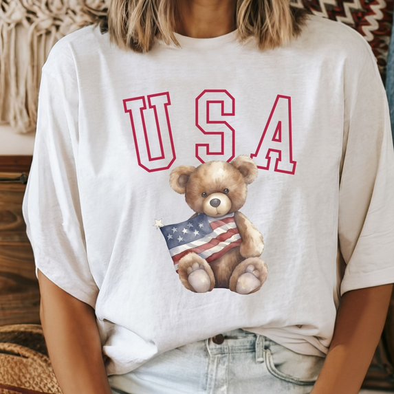 4Th Of July Usa Bear Shirt, 4Th Of July Bear Shirt, 4Th Of July Usa Tshirt, 4Th Of July Shirt For Her, Usa 4Th Of July Shirt With Bear, Usa Unisex S-5XL Hot Trending Shirt, Vintage Birthday Gift