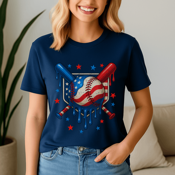 4Th Of July ,Baseball Drip Patriotic American Flag, Baseball Shirt,Game Day Shirt,Game Day Baseball, American Baseball
