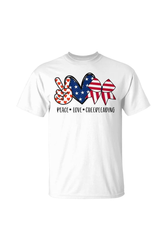 4Th Of July Cheerleading American Flag Bow For Girls Ns Unisex Jersey Crewneck Tshirt