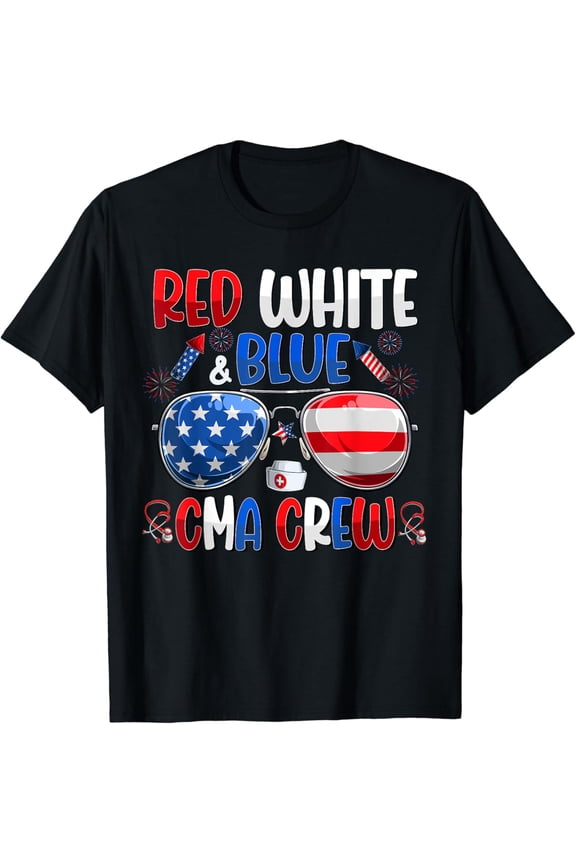 4Th Of July Cma Crew Scrub Tops Medical Assistants T-Shirt Size S-5XL