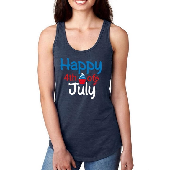 4Th Of July Cupcake Racerback Tank Women -Image by Shutterstock, Female Large