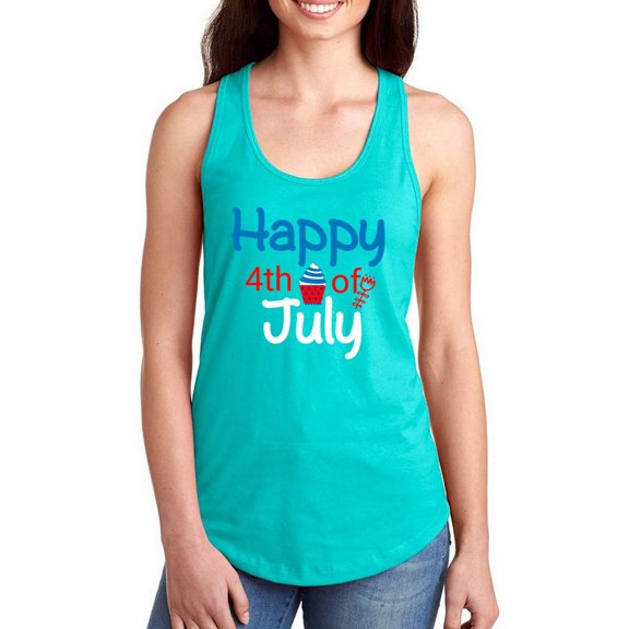 4Th Of July Cupcake Racerback Tank Women -Image by Shutterstock, Female Small