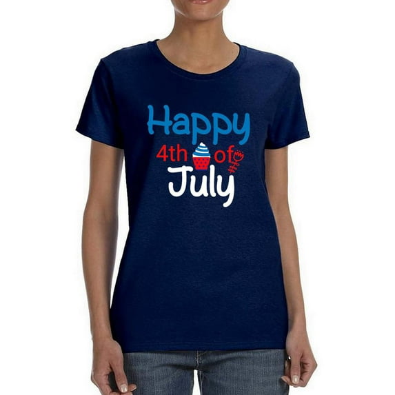 4Th Of July Cupcake T-Shirt Women -Image by Shutterstock, Female x-Large