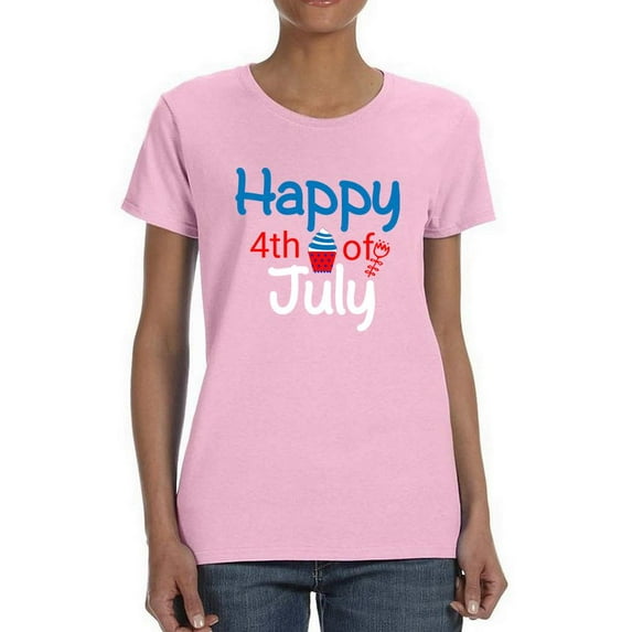 4Th Of July Cupcake T-Shirt Women -Image by Shutterstock, Female x-Large