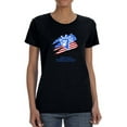 thumbnail image 1 of 4Th Of July Day Shaped T-Shirt Women -Image by Shutterstock, Female XX-Large, 1 of 4