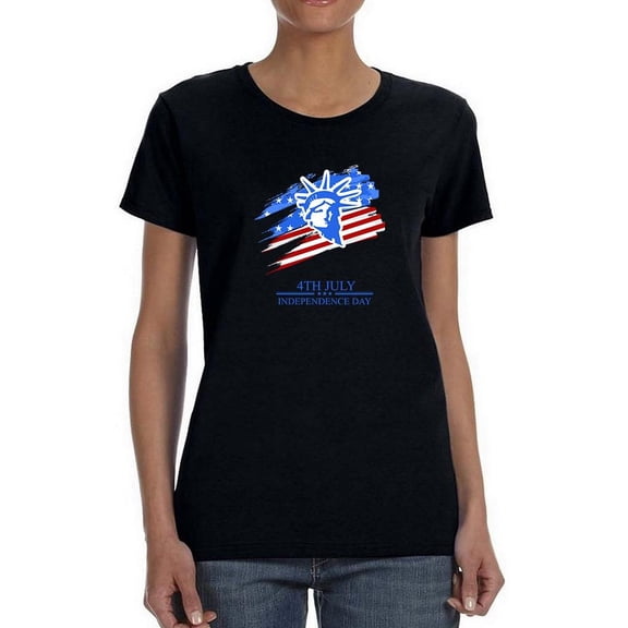 4Th Of July Day Shaped T-Shirt Women -Image by Shutterstock, Female x-Large