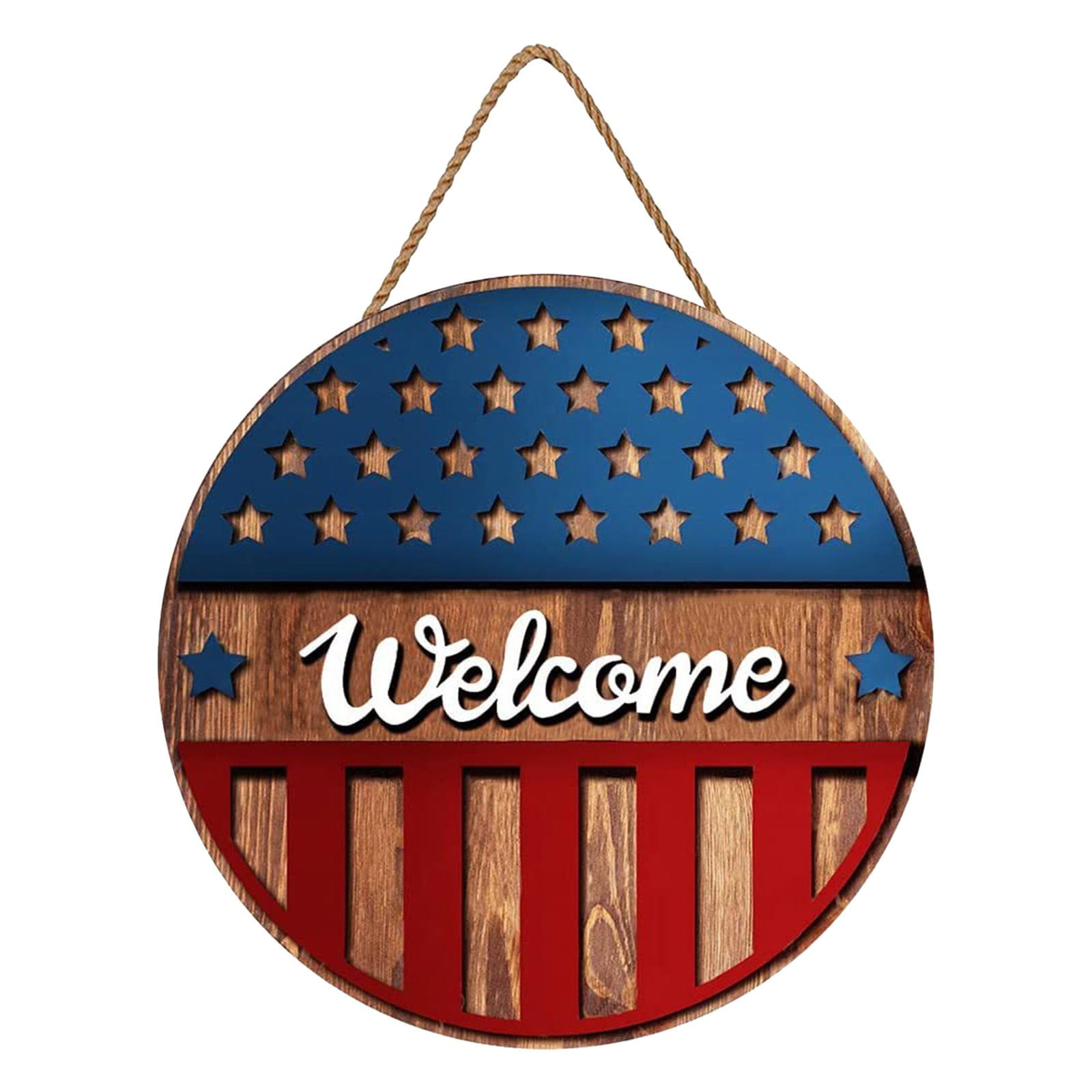 4Th Of July Decorations Independence Day Decorative Door Panel Round