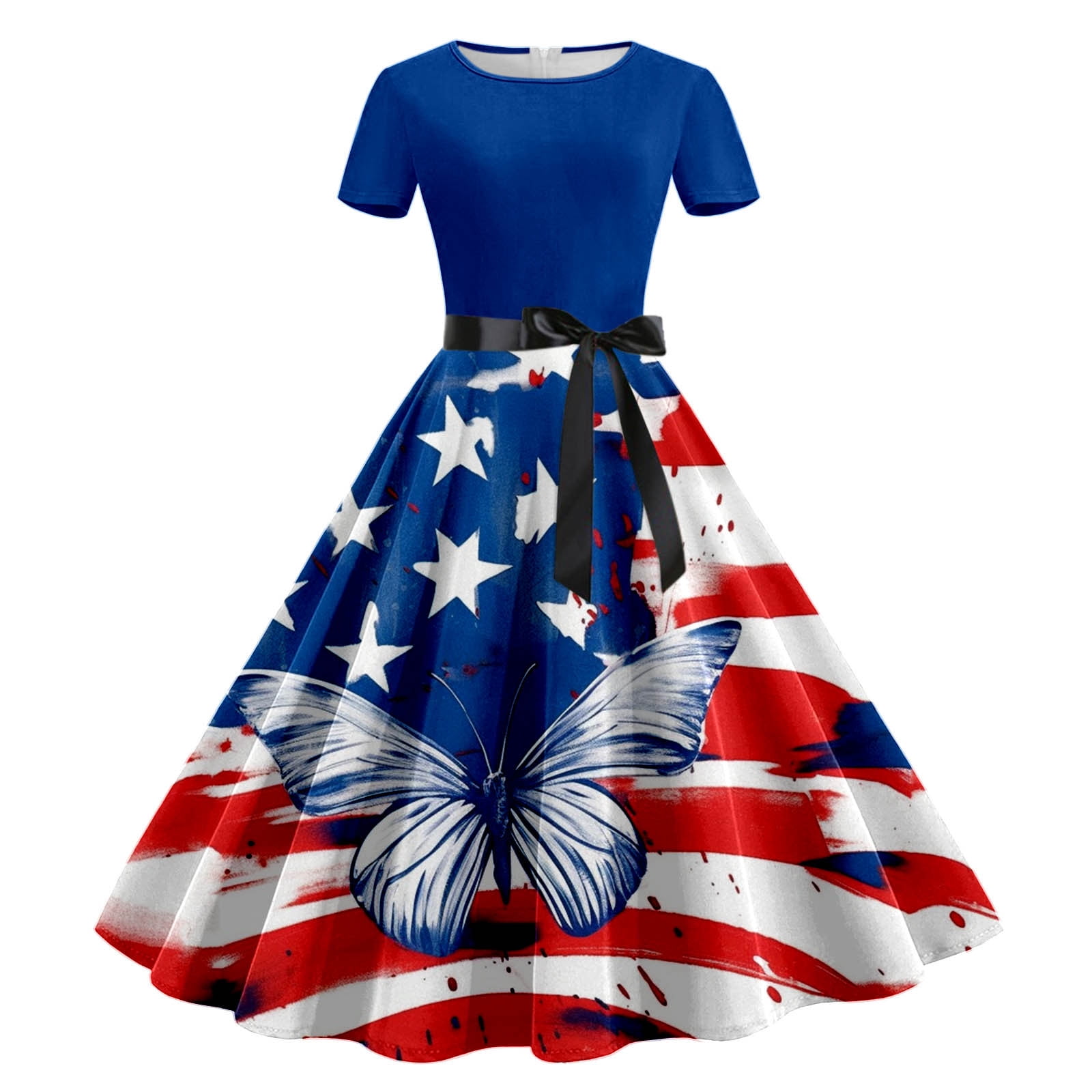 4Th Of July Dress Women 2024 Plus Size Flowy Dress Casual Beach