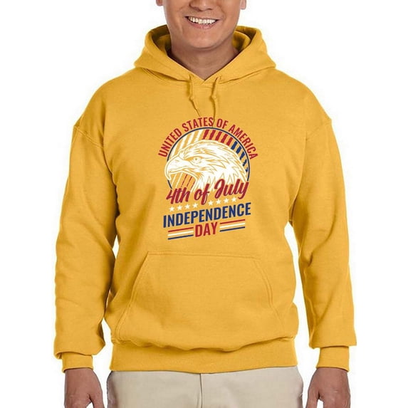 4Th Of July Eagle Hoodie Men -Image by Shutterstock, Male Medium